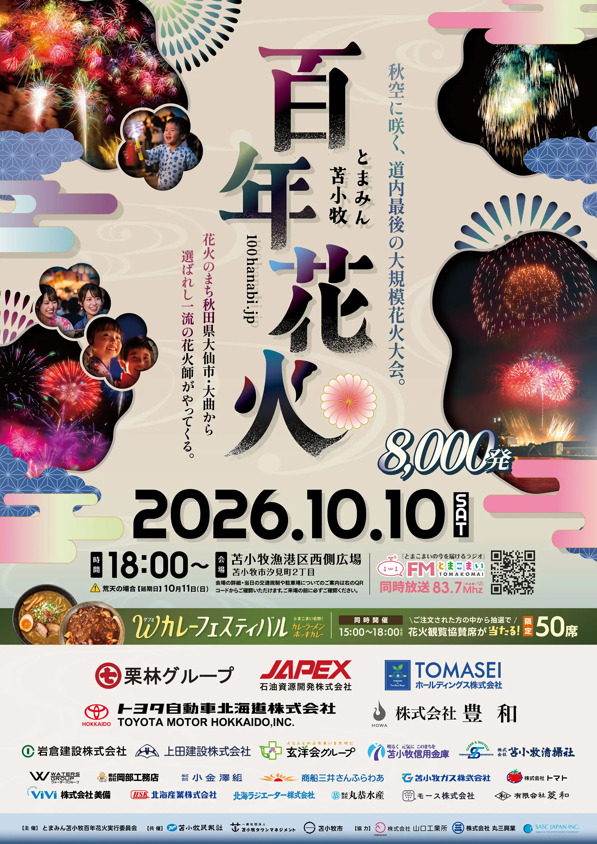 とまこまい百年花火 ポスター